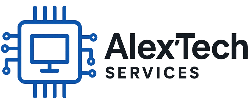 Logo Alex'Tech Services - Puce électronique avec écran